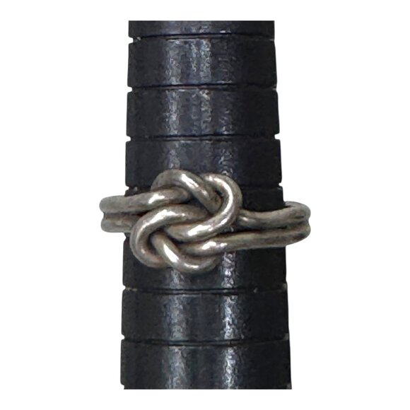 Sterling Silver Infinity Knot Ring Size 6.75 Double Friendship Love Vintage - Picture 8 of 10